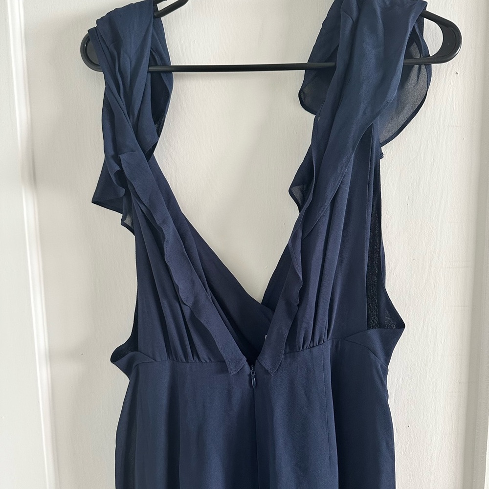 Reformation Deep Blue Ruffle Jumpsuit - Picture 8 of 14